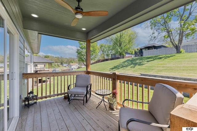 513 13th Ave, Plattsmouth, NE 68048 - deck featuring ceiling fan