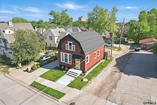 aerial perspective of suburban area