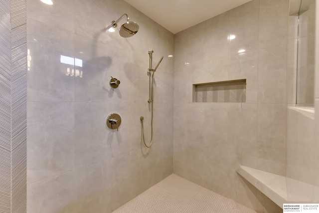 full bathroom with a tile shower