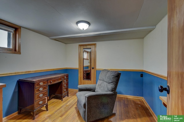 4939 Hickory St, Omaha, NE 68106 - office area featuring wood finished floors and baseboards