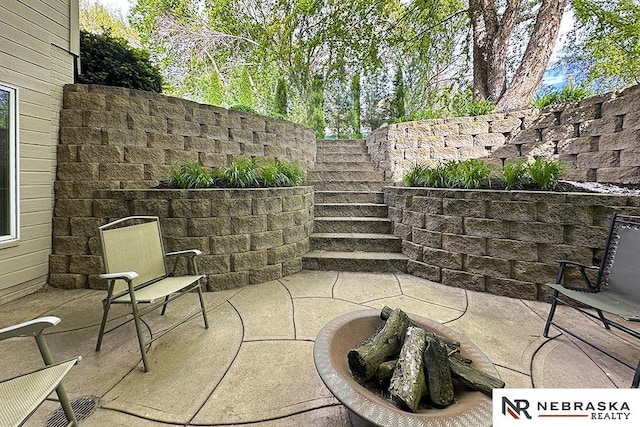 view of patio / terrace with stairs