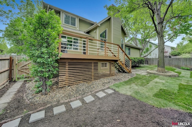 4630 Eagle Ridge Rd, Lincoln, NE 68516 - rear view of house featuring stairway and a deck