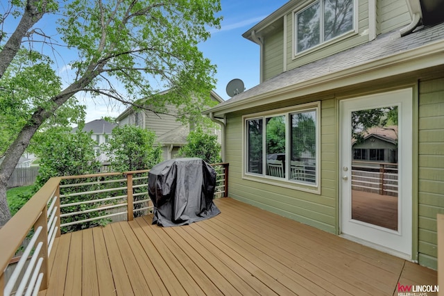 4630 Eagle Ridge Rd, Lincoln, NE 68516 - wooden terrace featuring grilling area and fence