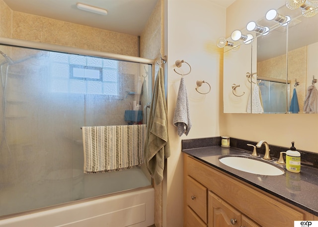 1909 Collins Dr, Bellevue, NE 68005 - bathroom with enclosed tub / shower combo and vanity