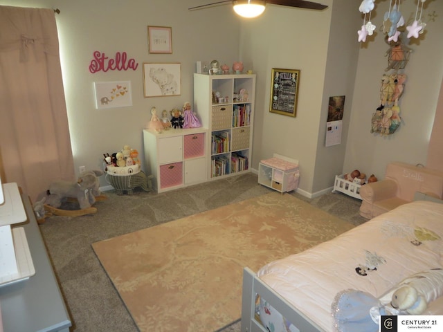 2421 Sand Hills Dr, Papillion, NE 68046 - carpeted bedroom featuring baseboards and ceiling fan
