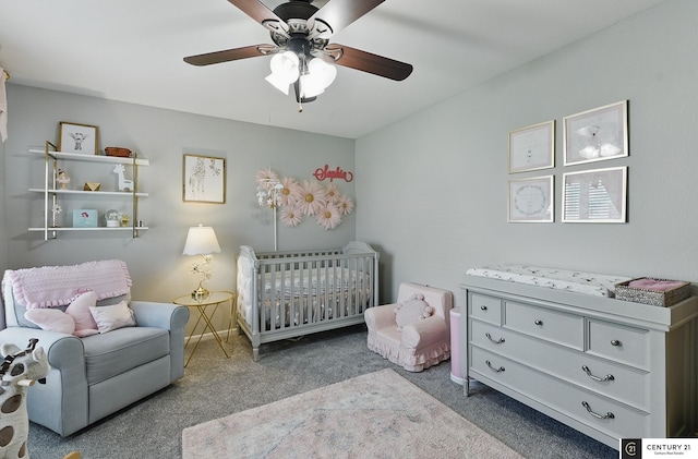 2421 Sand Hills Dr, Papillion, NE 68046 - bedroom featuring carpet floors and a ceiling fan