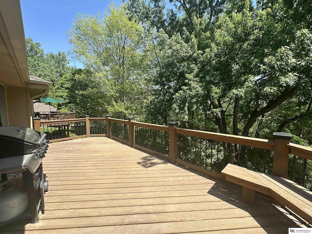 1605 S 113th Plz, Omaha, NE 68144 - wooden deck featuring a grill