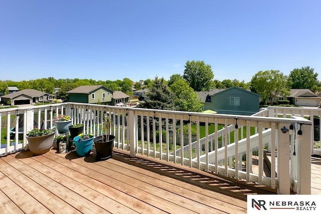 deck featuring a residential view