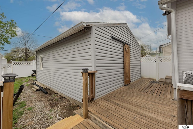 2939 Martha St, Omaha, NE 68105 - view of outbuilding with a fenced backyard and an outdoor structure