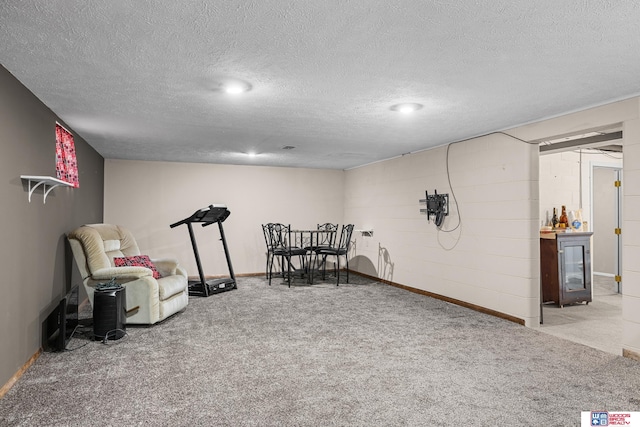 4511 E Eden St, Lincoln, NE 68506 - playroom with carpet flooring, a textured ceiling, and baseboards
