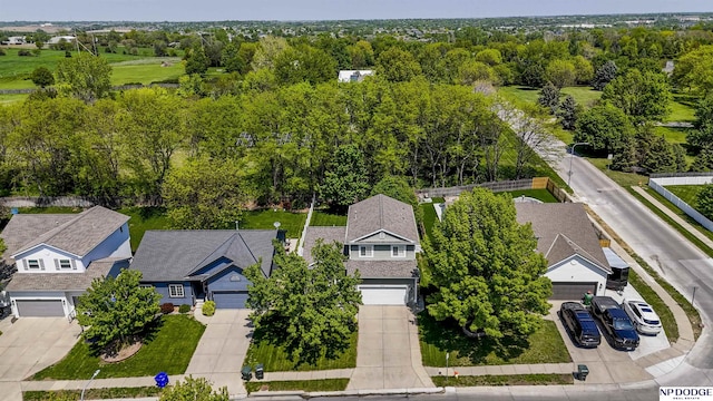 aerial perspective of suburban area