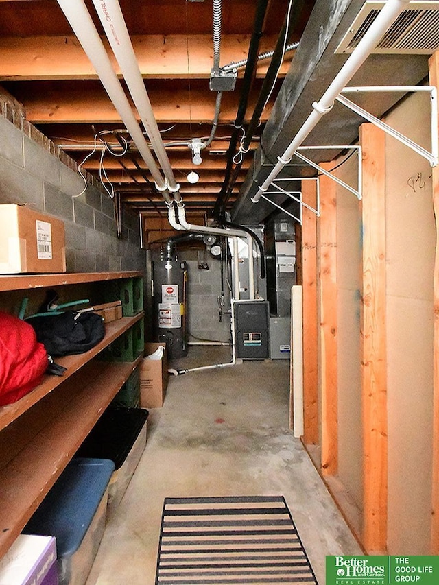 14824 Charles Plz, Omaha, NE 68154 - unfinished below grade area with gas water heater and heating unit