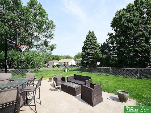 14824 Charles Plz, Omaha, NE 68154 - view of patio featuring an outdoor living space and outdoor dining area
