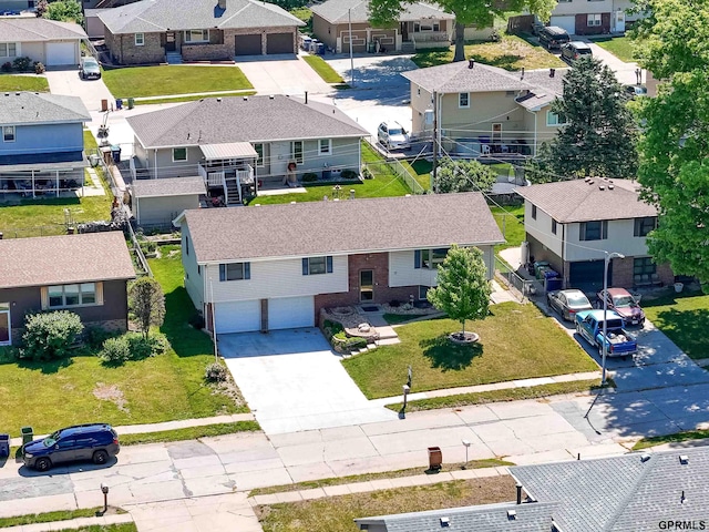 aerial perspective of suburban area