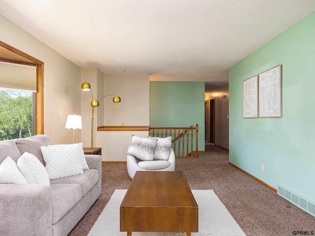 view of carpeted living area