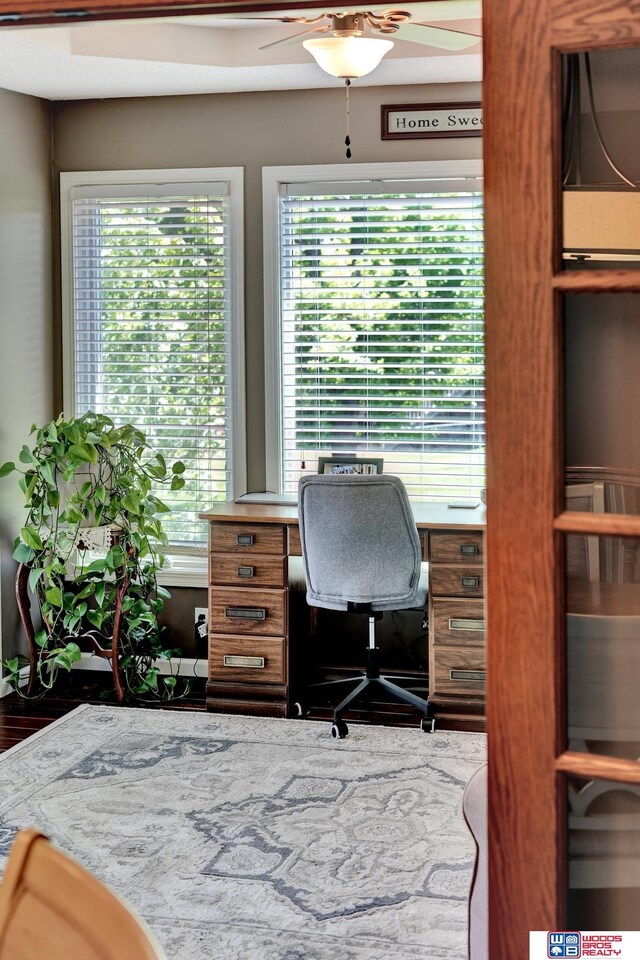 1714 S 14th Circle Dr, Beatrice, NE 68310 - office area featuring a ceiling fan