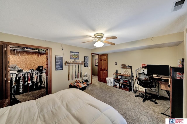 1714 S 14th Circle Dr, Beatrice, NE 68310 - bedroom with carpet floors, ceiling fan, and an office area