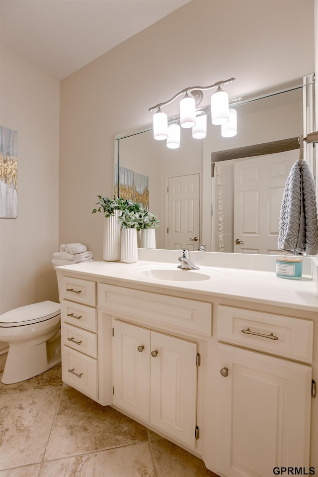3835 S 179th Ter, Omaha, NE 68130 - bathroom with vanity, tile patterned flooring, and toilet