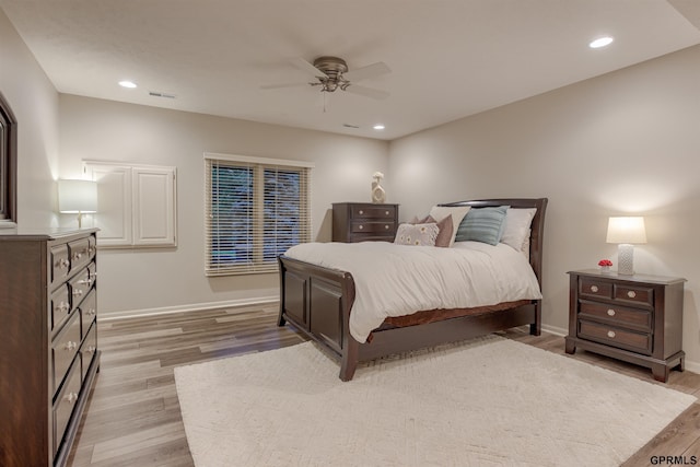 3835 S 179th Ter, Omaha, NE 68130 - bedroom featuring light wood-style floors, baseboards, ceiling fan, and recessed lighting