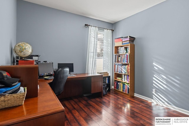 9002 N 156th Ave, Bennington, NE 68007 - office with dark wood finished floors and baseboards