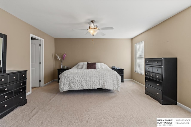 9002 N 156th Ave, Bennington, NE 68007 - bedroom with light colored carpet, baseboards, and a ceiling fan