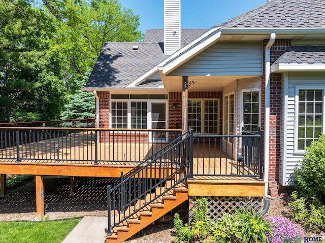 6427 Lone Tree Dr, Lincoln, NE 68512 - wooden deck with stairway