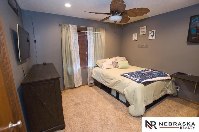 14311 Oldfield St, Waverly, NE 68462 - bedroom featuring carpet floors, recessed lighting, and a ceiling fan