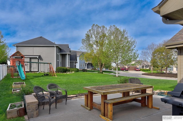 16315 Craig Ave, Bennington, NE 68007 - view of patio / terrace featuring a playground and a residential view