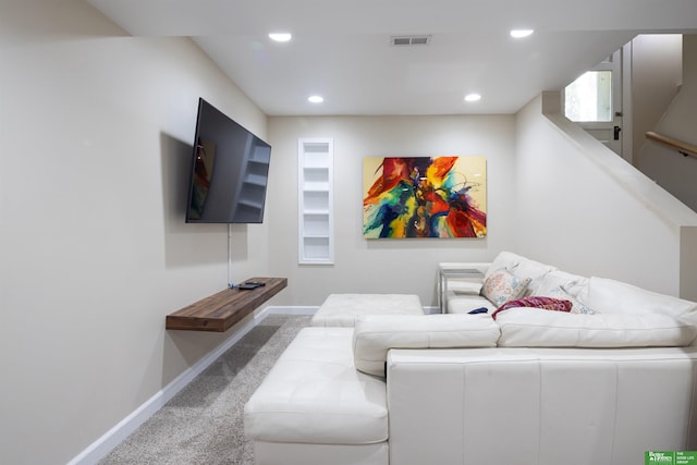 319 N 37th St, Omaha, NE 68131 - carpeted living room with baseboards and recessed lighting