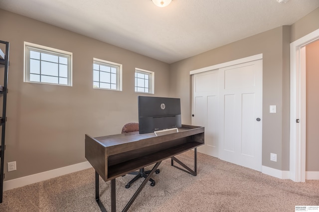 office featuring carpet and baseboards
