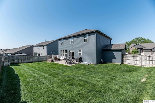 back of house with a patio and a residential view