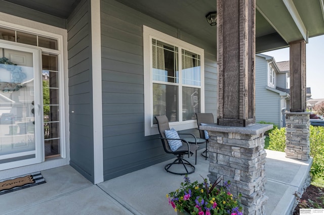 view of patio featuring covered porch
