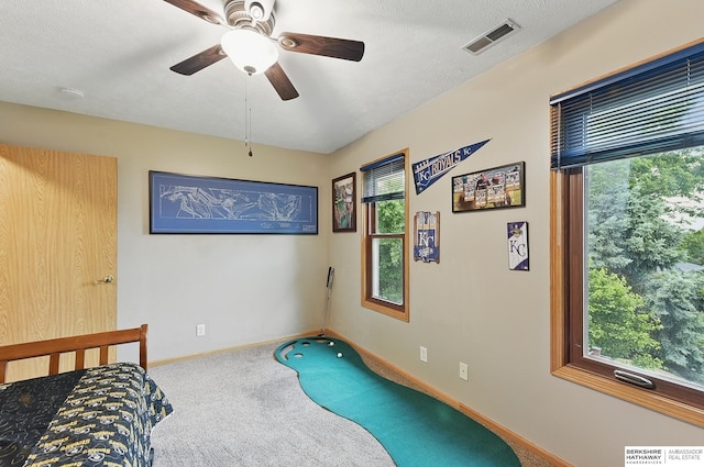 2103 John St, Papillion, NE 68133 - bedroom featuring carpet, multiple windows, baseboards, and a ceiling fan