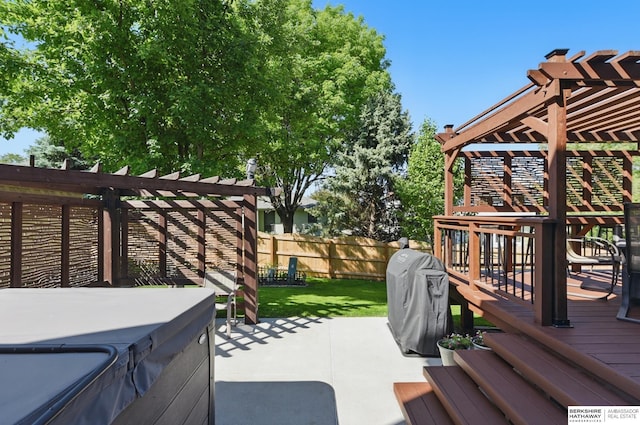 2103 John St, Papillion, NE 68133 - view of patio / terrace featuring a pergola, a grill, and a deck