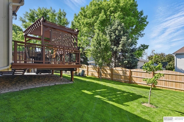 2103 John St, Papillion, NE 68133 - view of yard with a wooden deck
