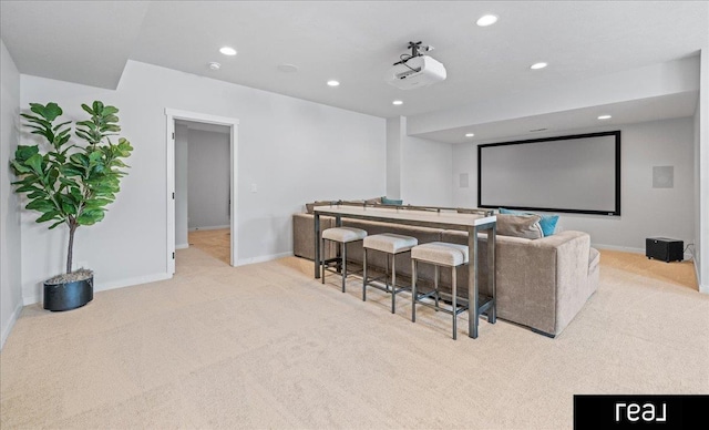 18880 Patrick Cir, Elkhorn, NE 68022 - carpeted cinema room featuring baseboards and recessed lighting