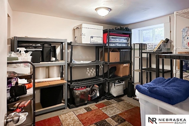 view of storage room