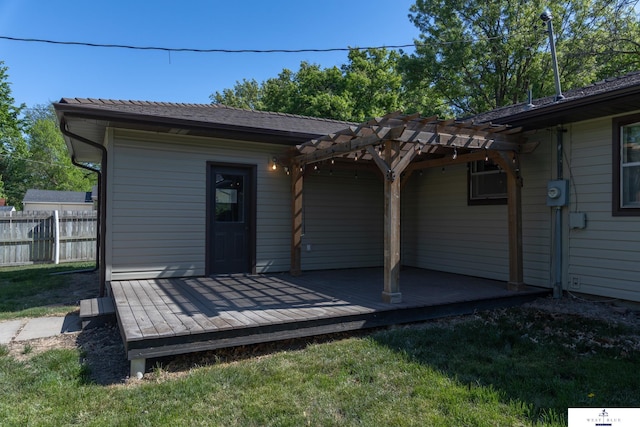 5 Fairview Dr, York, NE 68467 - back of house with a pergola and a wooden deck