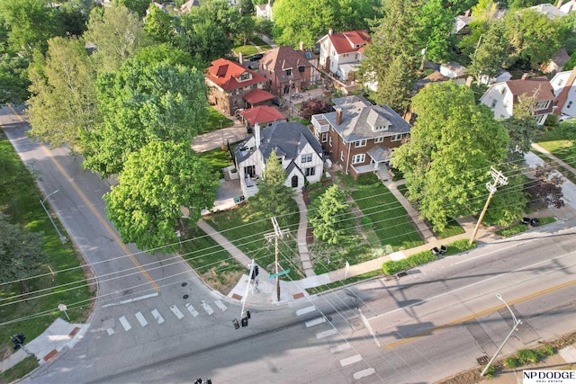 aerial perspective of suburban area