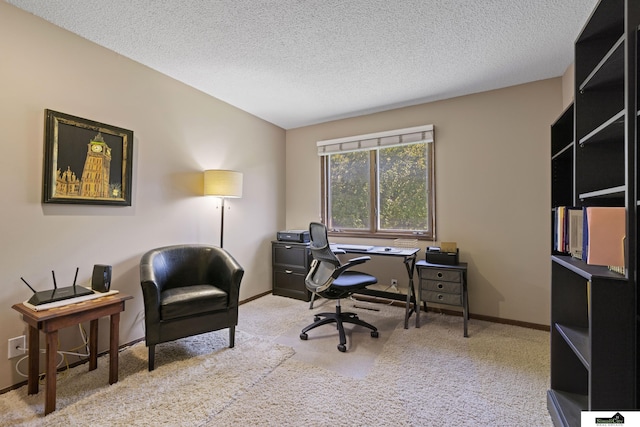 3041 Orwell St, Lincoln, NE 68516 - carpeted home office featuring a textured ceiling and baseboards