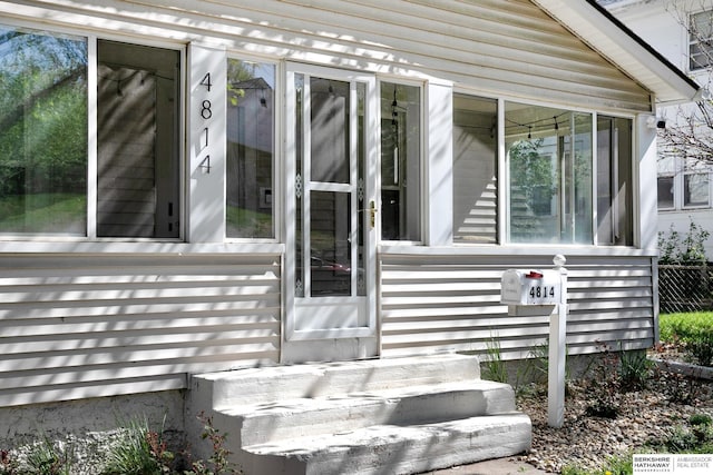 view of exterior entry