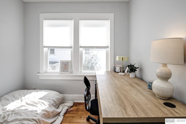 office space featuring wood finished floors