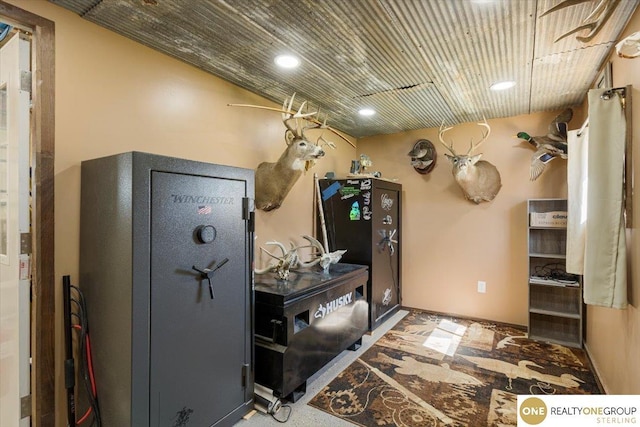 interior space with recessed lighting