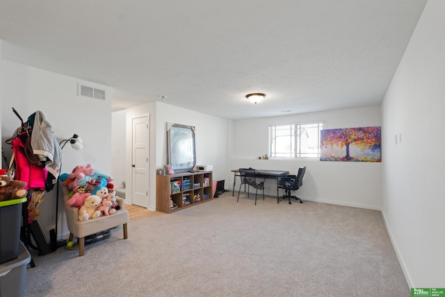office area with carpet floors and baseboards