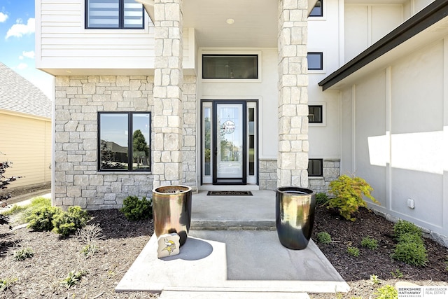11412 S 122nd St, Papillion, NE 68046 - view of exterior entry with stone siding