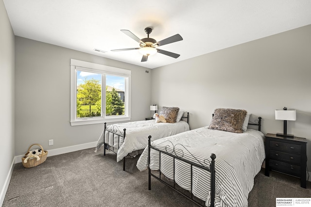 11412 S 122nd St, Papillion, NE 68046 - carpeted bedroom with baseboards and ceiling fan