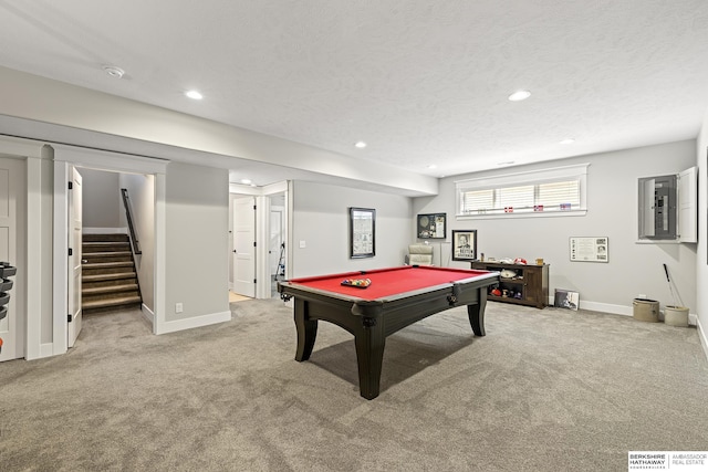 11412 S 122nd St, Papillion, NE 68046 - game room with carpet floors, billiards table, recessed lighting, and baseboards