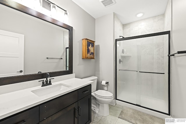 11412 S 122nd St, Papillion, NE 68046 - full bath with toilet, vanity, a shower stall, and tile patterned floors