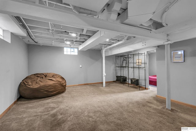 1530 S 52nd St, Omaha, NE 68106 - basement with carpet and baseboards