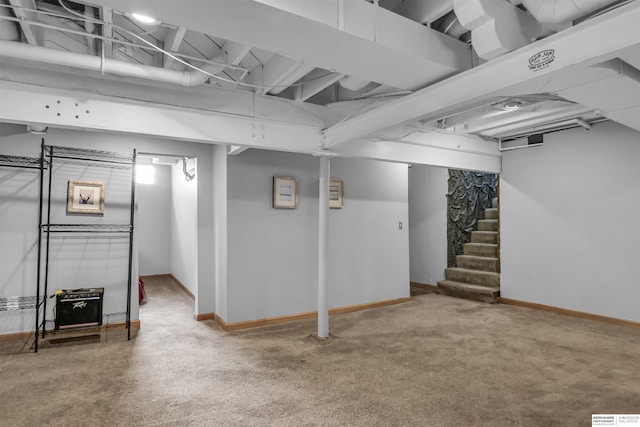 1530 S 52nd St, Omaha, NE 68106 - finished basement featuring carpet and stairway